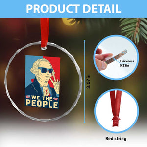 We the People Retro George Washington Crystal Glass Ornament Patriotic American Founding Fathers Peace Sign TS02 Print Your Wear