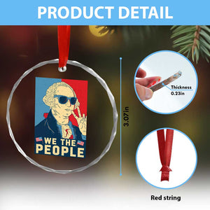 We the People Retro George Washington Crystal Glass Ornament Patriotic American Founding Fathers Peace Sign TS02 Print Your Wear