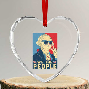 We the People Retro George Washington Heart Crystal Glass Ornament Patriotic American Founding Fathers Peace Sign TS02 Transparent Glass 3'' Heart Print Your Wear
