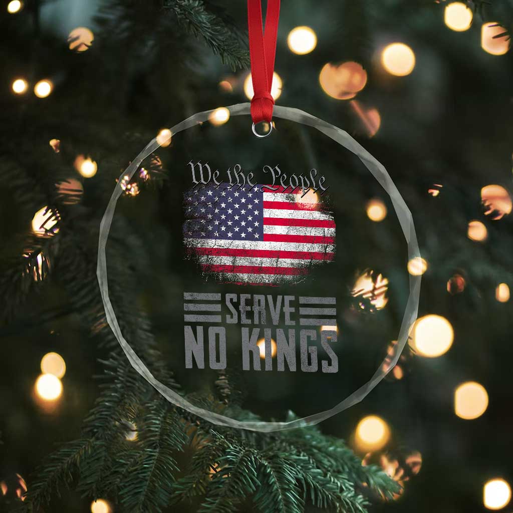 We The People Serve No Kings Crystal Glass Ornament Patriotic Eagle American Flag TS02 Print Your Wear