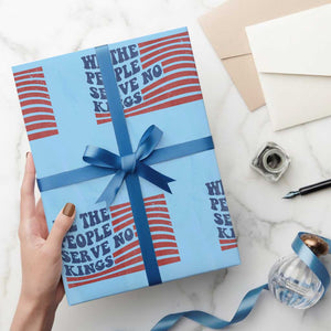 We The People Serve No Kings Wrapping Paper Roll American Freedom Protest TS12 Light Blue Print Your Wear