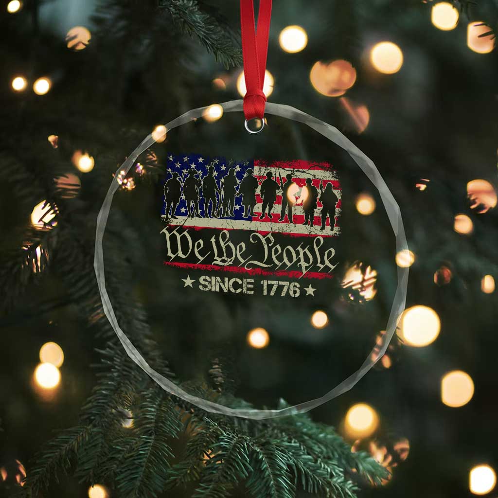 We The People Since 1776 Crystal Glass Ornament 250 Years America Anniversary Vintage American Flag TS11 Print Your Wear