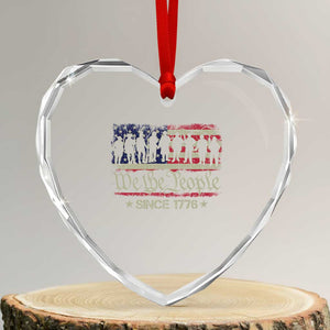 We The People Since 1776 Heart Crystal Glass Ornament 250 Years America Anniversary Vintage American Flag TS11 Transparent Glass 3'' Heart Print Your Wear