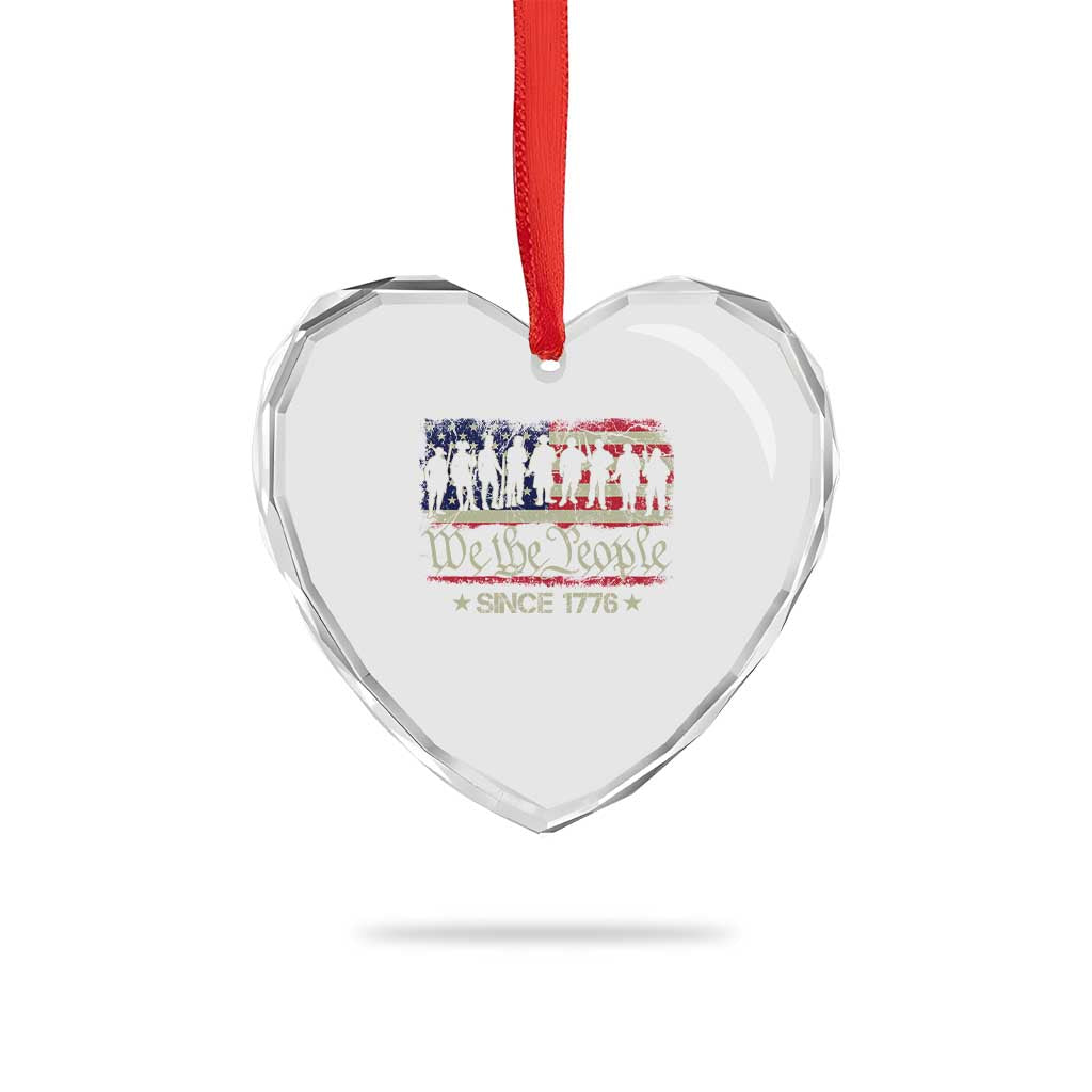 We The People Since 1776 Heart Crystal Glass Ornament 250 Years America Anniversary Vintage American Flag TS11 Print Your Wear