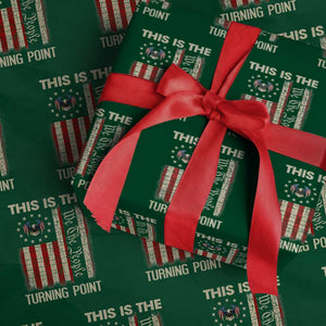 We the People Turning Point Wrapping Paper Roll Vintage American Flag and Freedom Patriotic Eagle TS02 Green Print Your Wear
