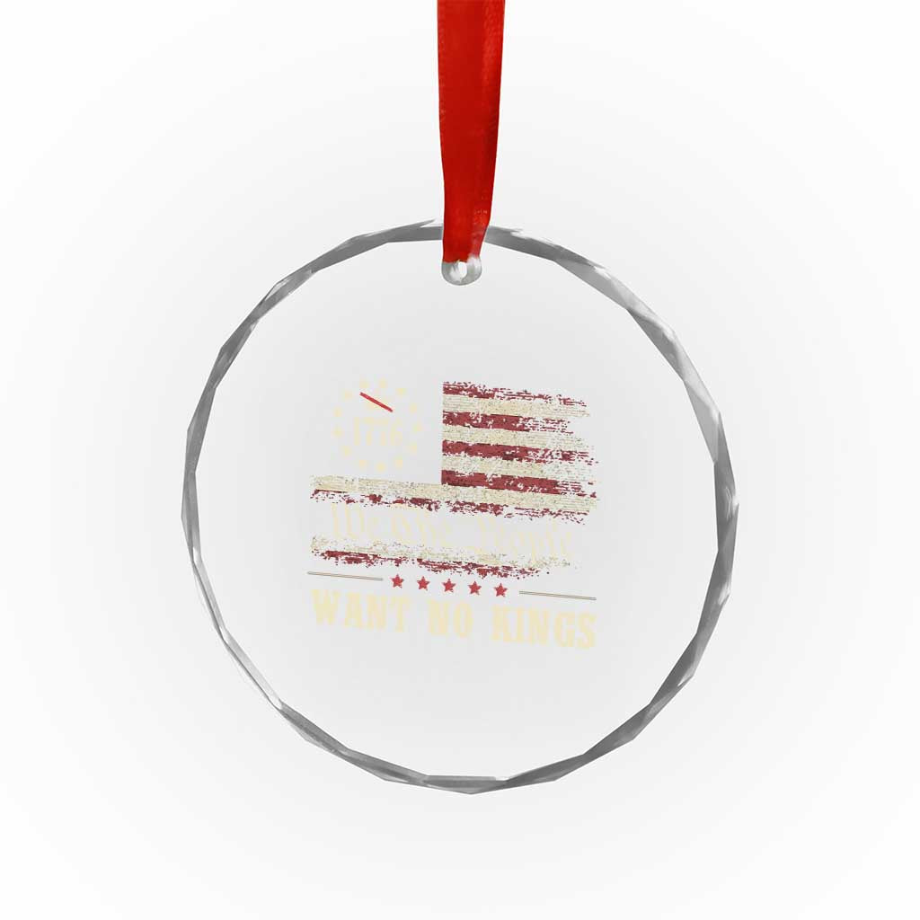 We The People Want No Kings Crystal Glass Ornament Retro June 14th Vintage 1776 Flag Patriotic TS02 Print Your Wear