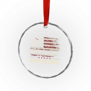 We The People Want No Kings Crystal Glass Ornament Retro June 14th Vintage 1776 Flag Patriotic TS02 Print Your Wear