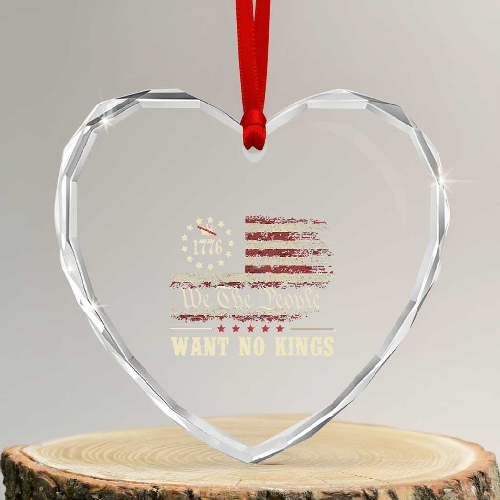 We The People Want No Kings Heart Crystal Glass Ornament Retro June 14th Vintage 1776 Flag Patriotic TS02 Transparent Glass 3'' Heart Print Your Wear