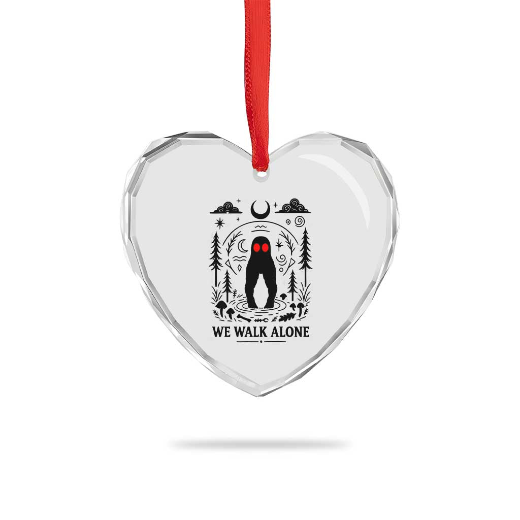 We Walk Alone Fresno Nightcrawler Heart Crystal Glass Ornament California Cryptid Hunter TS12 Print Your Wear
