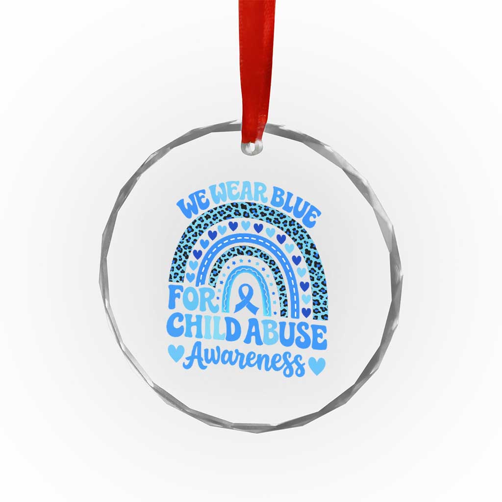 We Wear Blue Child Abuse Prevention Crystal Glass Ornament TS10 Print Your Wear