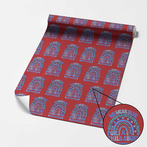 We Wear Blue Child Abuse Prevention Wrapping Paper Roll TS10 Red Print Your Wear
