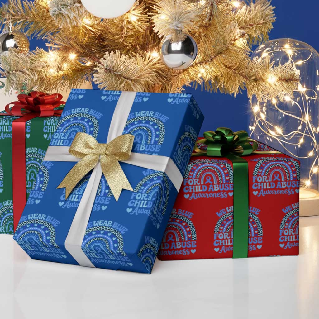 We Wear Blue Child Abuse Prevention Wrapping Paper Roll TS10 Print Your Wear