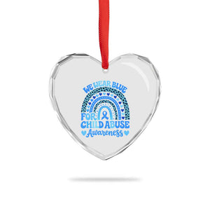 We Wear Blue Child Abuse Prevention Heart Crystal Glass Ornament TS10 Print Your Wear