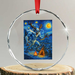 Wedigo Cryptid Christmas Crystal Glass Ornament Native American Starry Night Xmas TS14 Transparent Glass 3'' Circle Print Your Wear