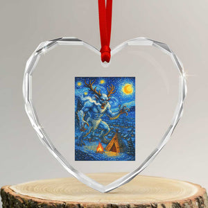 Wedigo Cryptid Christmas Heart Crystal Glass Ornament Native American Starry Night Xmas TS14 Transparent Glass 3'' Heart Print Your Wear