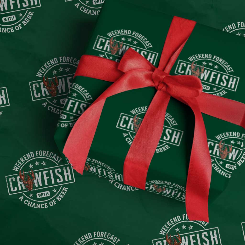 Weekend Forecast Crawfish With A Chance Of Beer Wrapping Paper Roll TS11 Green Print Your Wear