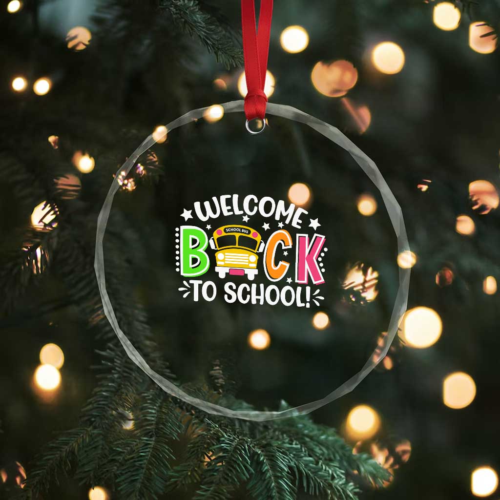 Welcome Back to School Bus Driver Crystal Glass Ornament First Day for School Gifts
