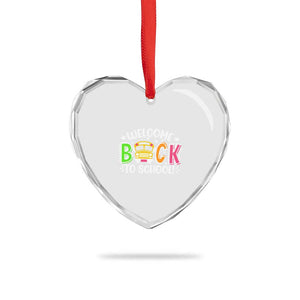 Welcome Back to School Bus Driver Heart Crystal Glass Ornament First Day for School Gifts