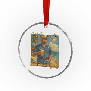 Welcome To Americas Gulf Crystal Glass Ornament Funny Trump Americana Retro Summer Vibe TS02 Print Your Wear