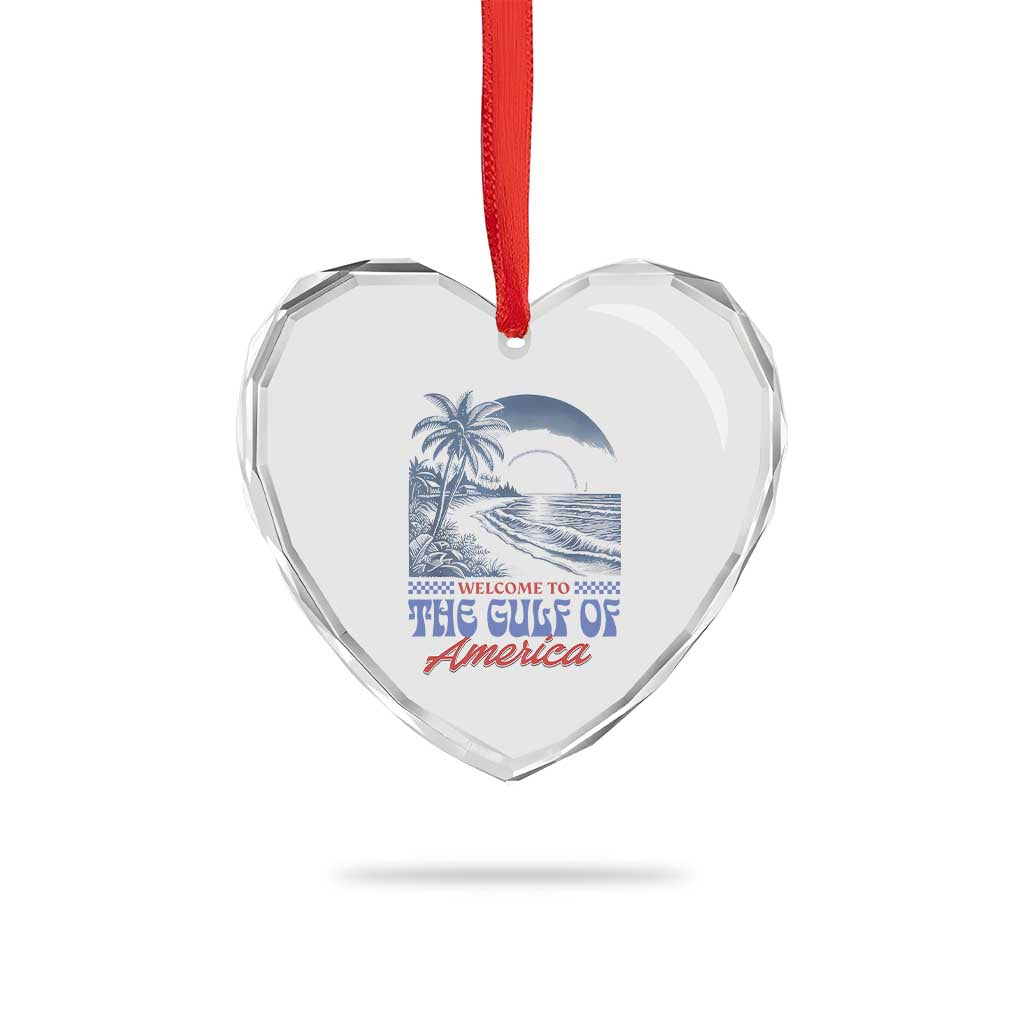 Welcome To America's Gulf Heart Crystal Glass Ornament Retro Vintage Beach TS02 Print Your Wear