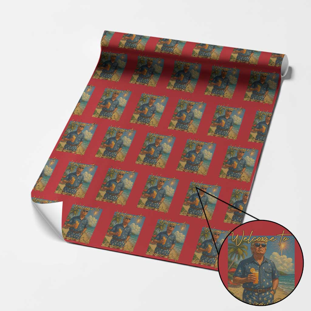 Welcome To Americas Gulf Wrapping Paper Roll Funny Trump Americana Retro Summer Vibe TS02 Red Print Your Wear