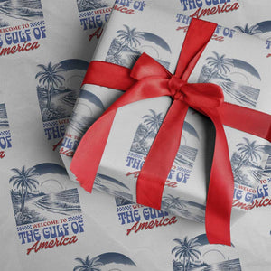 Welcome To America's Gulf Wrapping Paper Roll Retro Vintage Beach TS02 White Print Your Wear