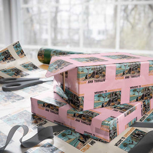 Welcome To Summerween Chillin And Thrillin Wrapping Paper Roll Spooky Beach Party Gift
