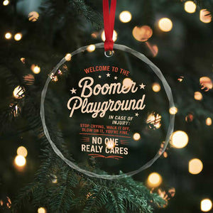 Welcome To The Boomer Playground Crystal Glass Ornament Funny Baby Boomer Generation TS11 Print Your Wear