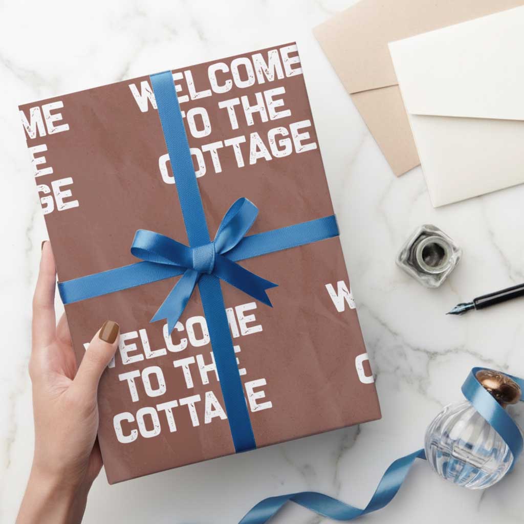 Welcome To The Cottage Wrapping Paper Roll TS10 Mocha Print Your Wear