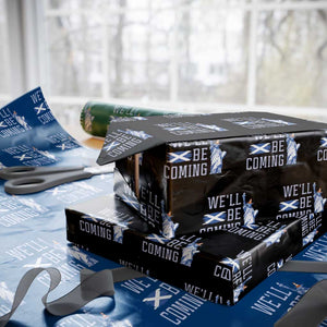 We'll Be Coming Scotland to USA Wrapping Paper Roll Scottish Fans Statue of Liberty TS02 Black Print Your Wear