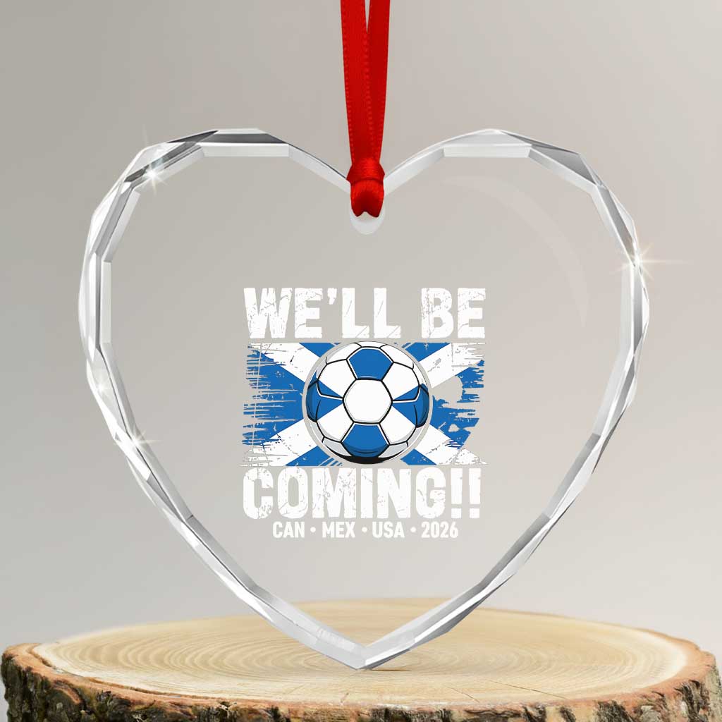 Well Be Coming Soccer Heart Crystal Glass Ornament Scotland Flag Pride Football Fans TS02 Transparent Glass 3'' Heart Print Your Wear