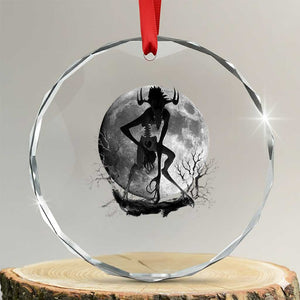 Wendigo Crystal Glass Ornament Cryptid Horror Moon Mythical Creature Halloween TS10 Transparent Glass 3'' Circle Print Your Wear