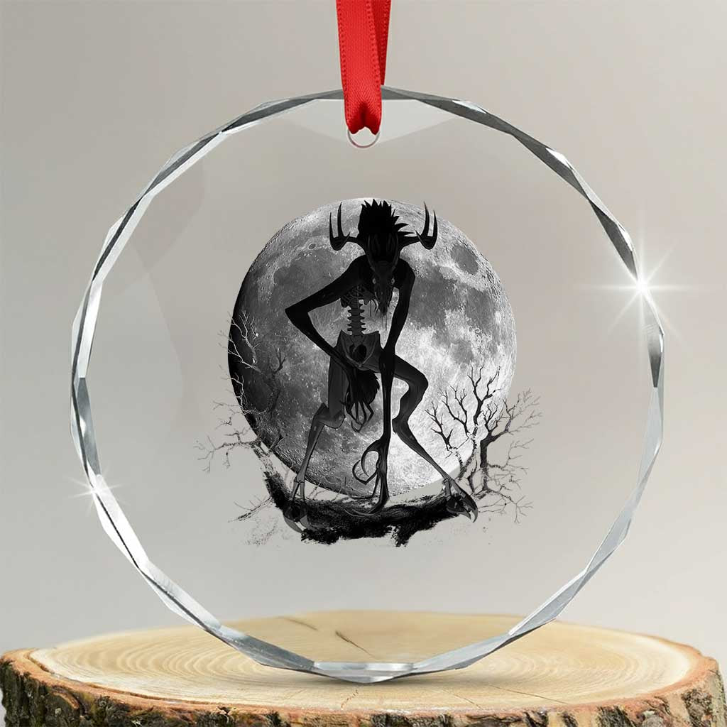 Wendigo Crystal Glass Ornament Cryptid Horror Moon Mythical Creature Halloween TS10 Transparent Glass 3'' Circle Print Your Wear
