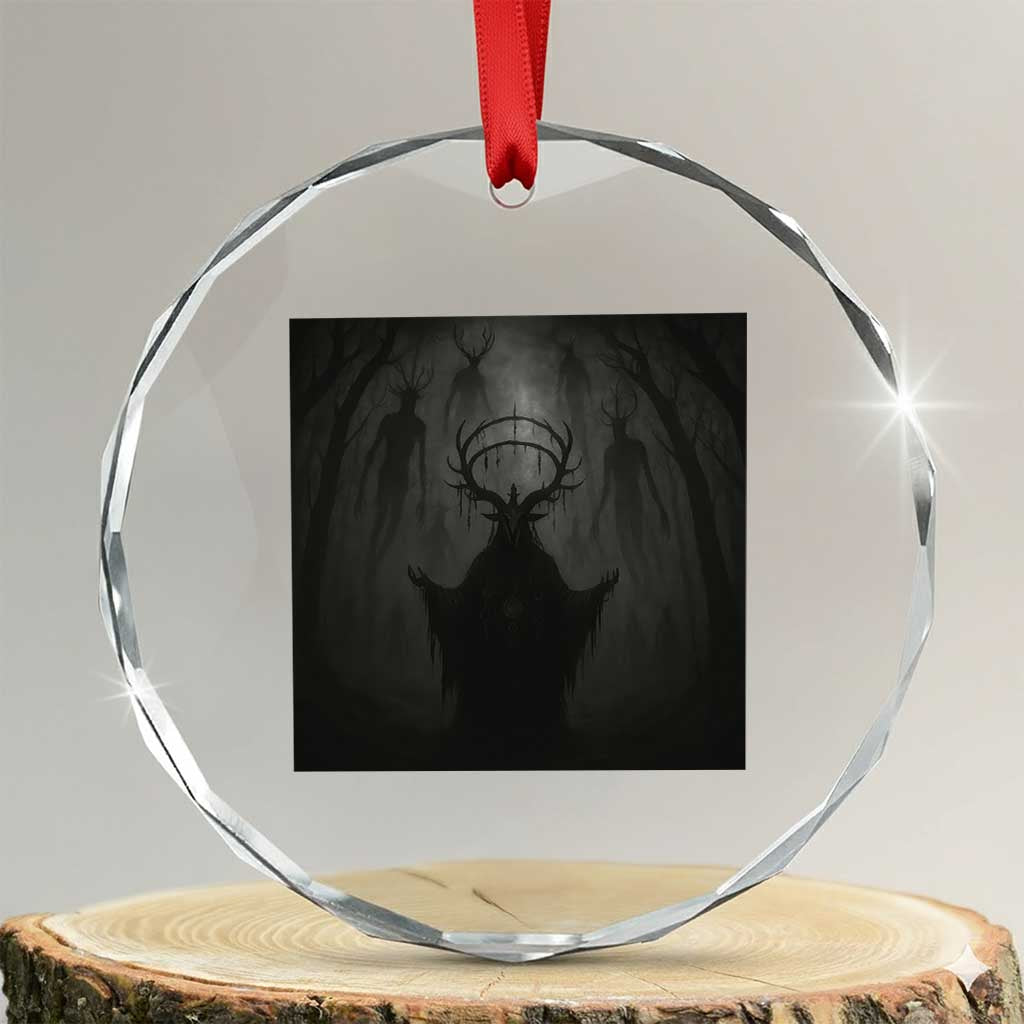 Wendigo Crystal Glass Ornament Gothic Horror Forest Demon Cryptid Occult Dark Fantasy TS10 Transparent Glass 3'' Circle Print Your Wear