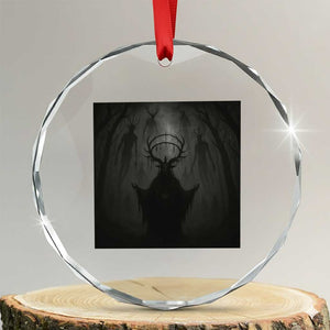 Wendigo Crystal Glass Ornament Gothic Horror Forest Demon Cryptid Occult Dark Fantasy TS10 Transparent Glass 3'' Circle Print Your Wear