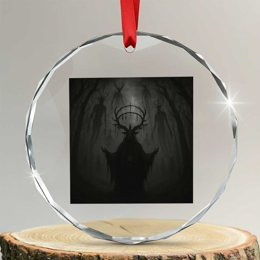 Wendigo Crystal Glass Ornament Gothic Horror Forest Demon Cryptid Occult Dark Fantasy TS10 Transparent Glass 3'' Circle Print Your Wear