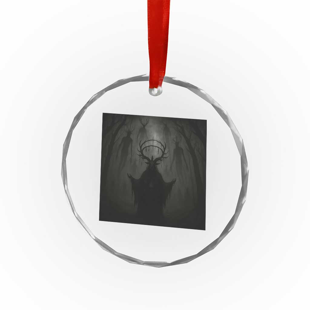 Wendigo Crystal Glass Ornament Gothic Horror Forest Demon Cryptid Occult Dark Fantasy TS10 Transparent Glass 3'' Circle Print Your Wear