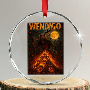 Wendigo Crystal Glass Ornament Halloween Cryptid Horror Mythical Creature TS10 Transparent Glass 3'' Circle Print Your Wear