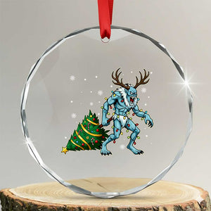 Wendigo Monster Crystal Glass Ornament Cryptid Mythical Christmas TS14 Transparent Glass 3'' Circle Print Your Wear