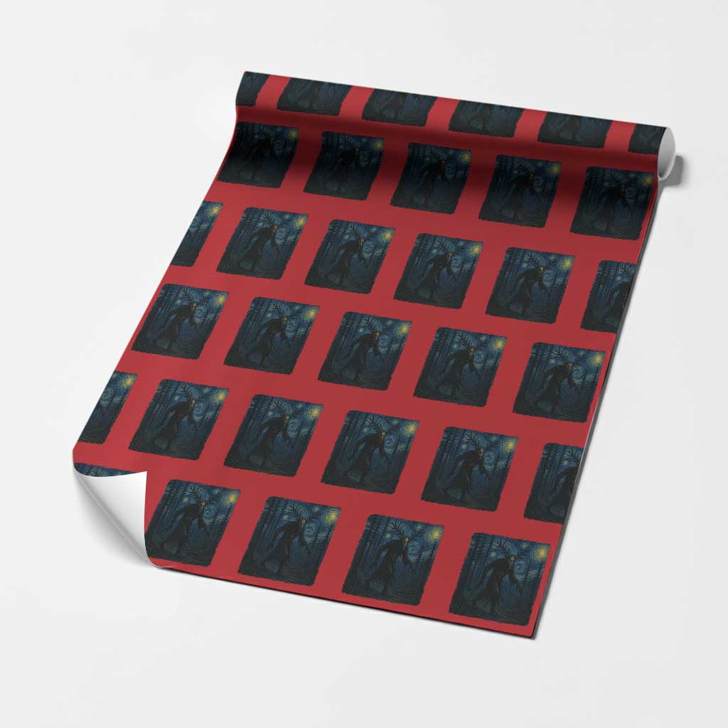 Wendigo Starry Night Wrapping Paper Roll Van Gogh Dark Fantasy Cryptid Lovers TS10 Red Print Your Wear