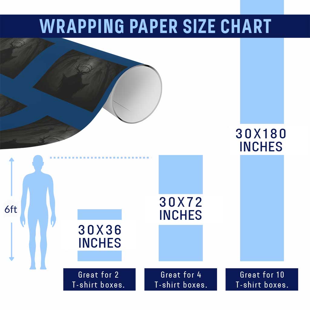 Wendigo Wrapping Paper Roll Gothic Horror Forest Demon Cryptid Occult Dark Fantasy TS10 Print Your Wear