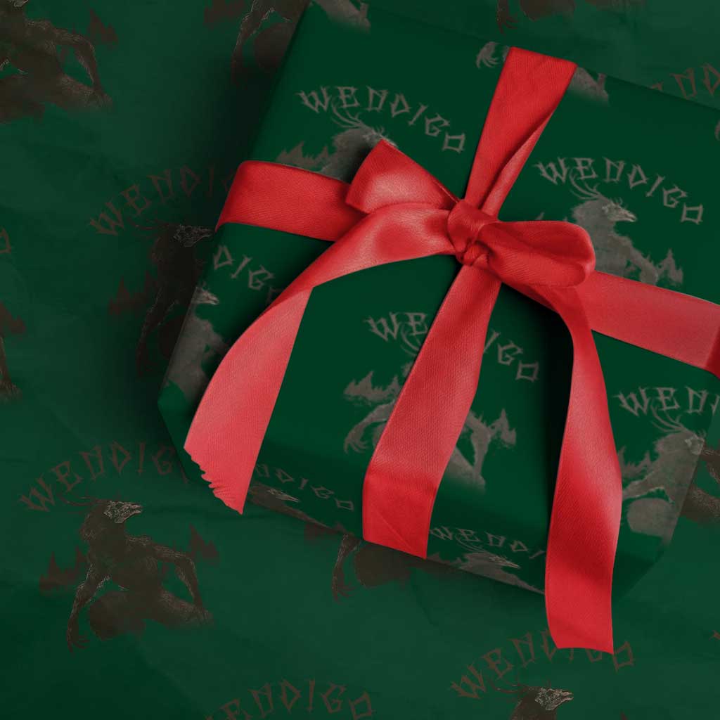 Wendigo Wrapping Paper Roll Horror Cryptid Occult Dark Fantasy TS10 Green Print Your Wear