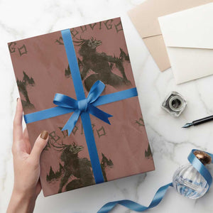 Wendigo Wrapping Paper Roll Horror Cryptid Occult Dark Fantasy TS10 Mocha Print Your Wear