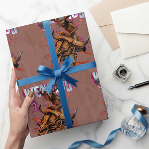 Wendigo Wrapping Paper Roll Riding Skeleton Cryptid Occult Dark Fantasy TS10 Mocha Print Your Wear