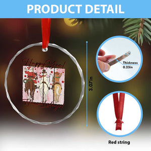 Western Christmas Horse Rider Crystal Glass Ornament Happy Yee Haw Lidays TS12 Print Your Wear
