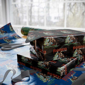 Western Christmas Wrapping Paper Roll Rodeo Around The Christmas Tree Cowgirl TS11 Black Print Your Wear