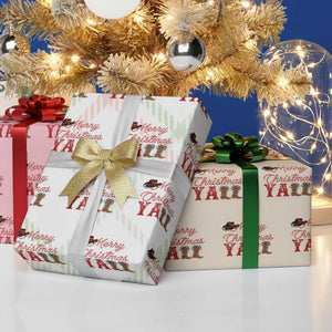 Western Cowboy Howdy Wrapping Paper Roll Merry Christmas Yall Cowgirl Boots Hat TS14 Print Your Wear