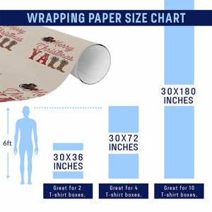 Western Cowboy Howdy Wrapping Paper Roll Merry Christmas Yall Cowgirl Boots Hat TS14 Print Your Wear