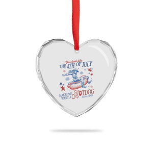 Western Cowgirl You Look Like the 4th of July Heart Crystal Glass Ornament Makes Me Want A Hot Dog Real Bad TS14 Print Your Wear
