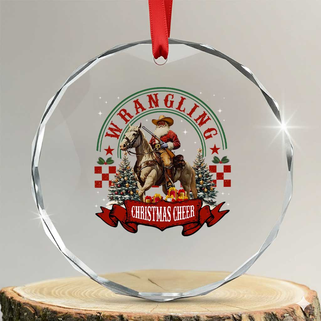 Western Crystal Glass Ornament Howdy Country Christmas Horse Xmas Cheer TS10 Transparent Glass 3'' Circle Print Your Wear